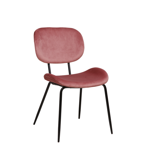 Eetkamerstoel oud roze velvet metaal 48x62,5x85,5cm Eetkamerstoel oud roze velvet metaal 48x62,5x85,5cm