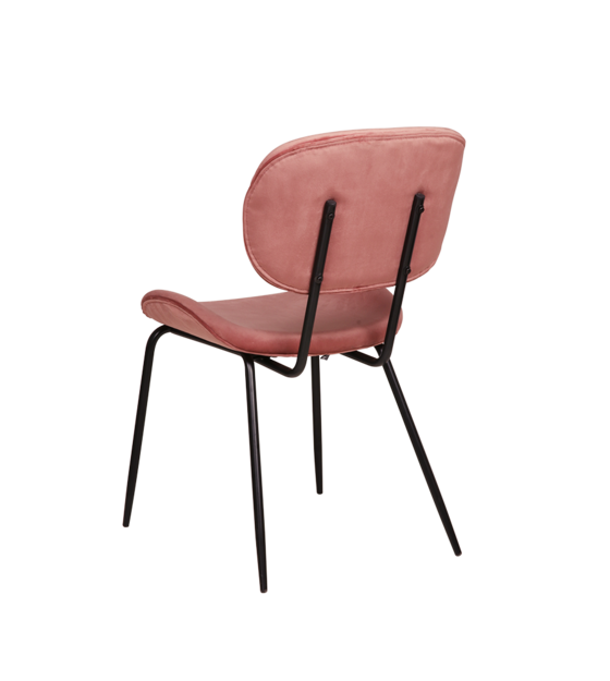 Eetkamerstoel oud roze velvet metaal 48x62,5x85,5cm Eetkamerstoel oud roze velvet metaal 48x62,5x85,5cm