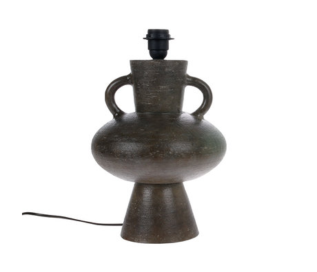 HK-living Lamp base L charcoal black earthenware 24x24x38cm