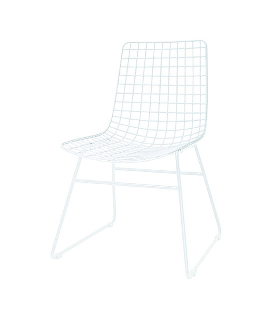 Hk Living Dining Chair Wire White Metal 47x54x86cm Wonen Hk Living Dining Chair Wire