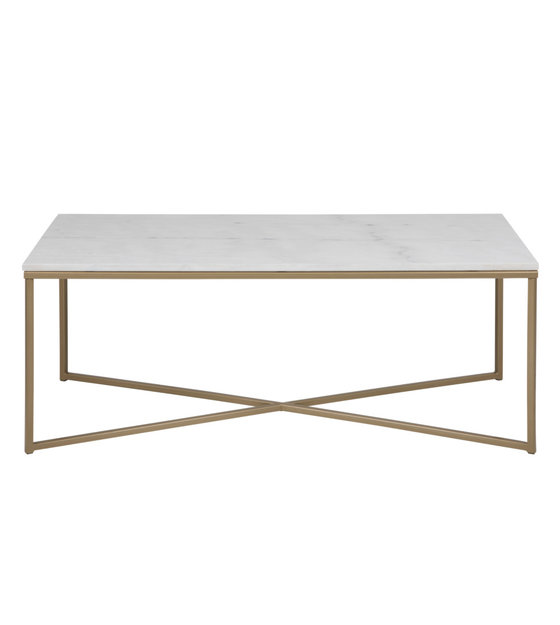 Ongekend Salontafel Rosa marmer wit goud glas metaal 120x60x46cm CW-08