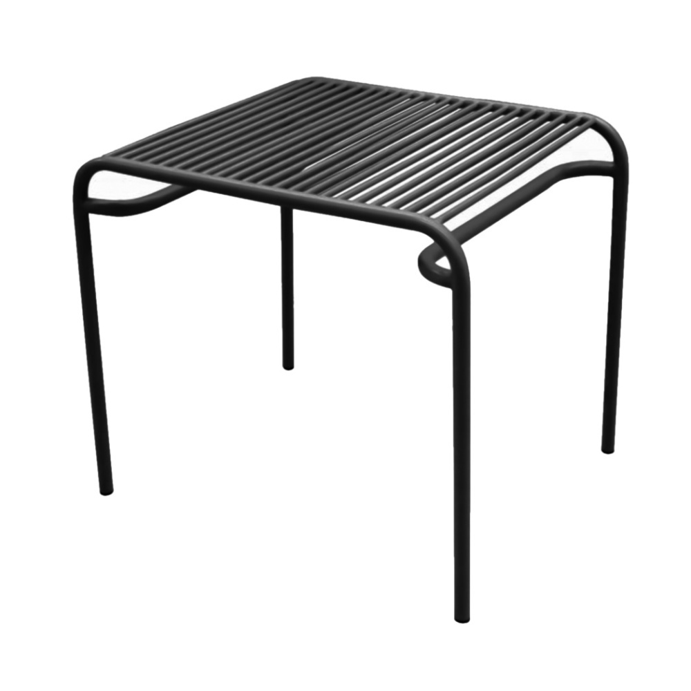 Leitmotiv Beistelltisch Garten Lineate Schwarz Metall 58x48x50cm Wonen Met Lef