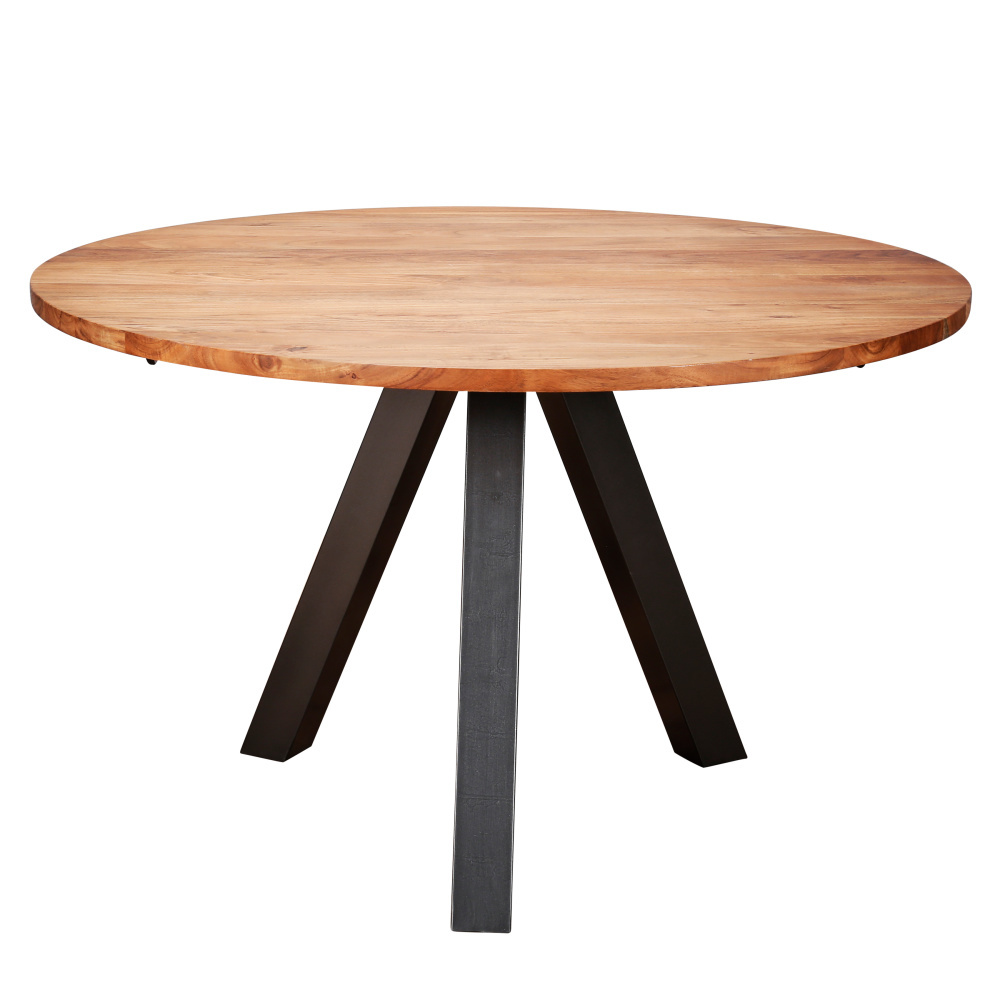 Wonenmetlef Esstisch Tit Naturbraun Holz Stahl O120x76cm Wonen Met Lef