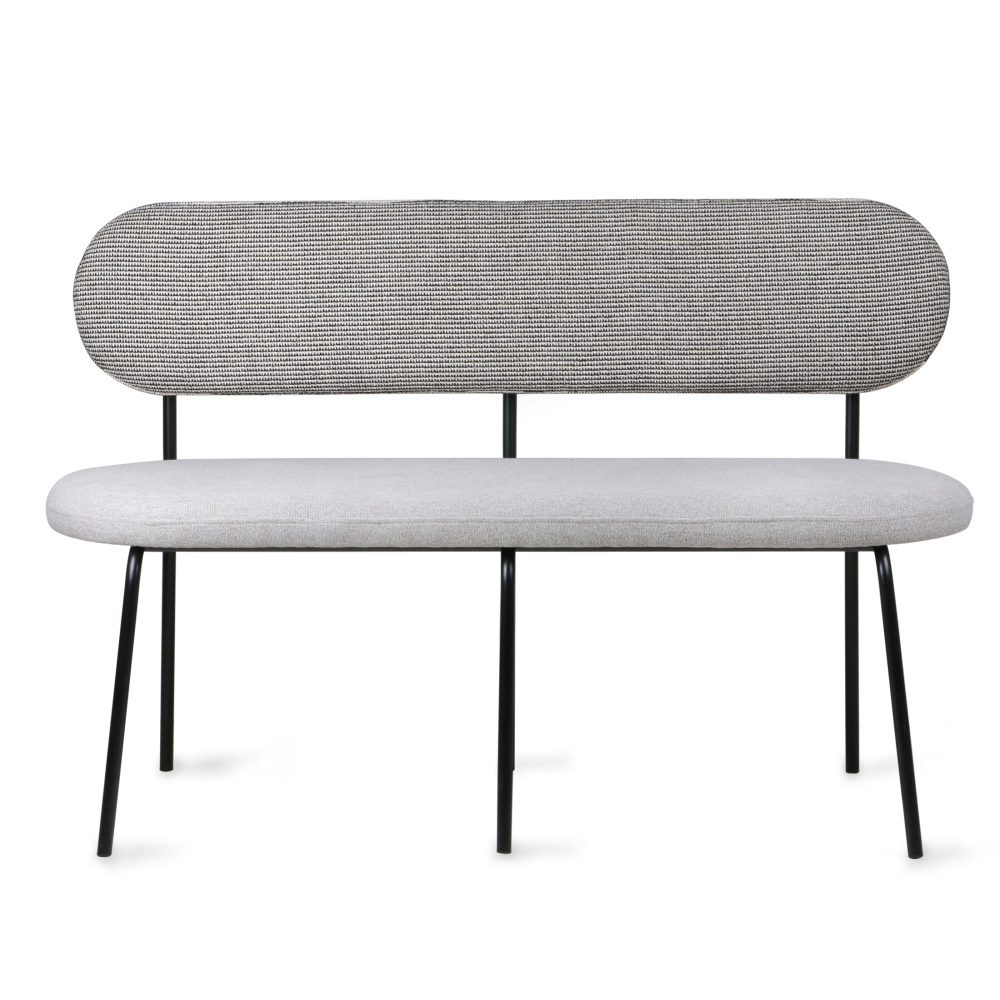 Hk Living Sofa Dining Grau Textil Metall 126x54x83cm Wonen Met Lef