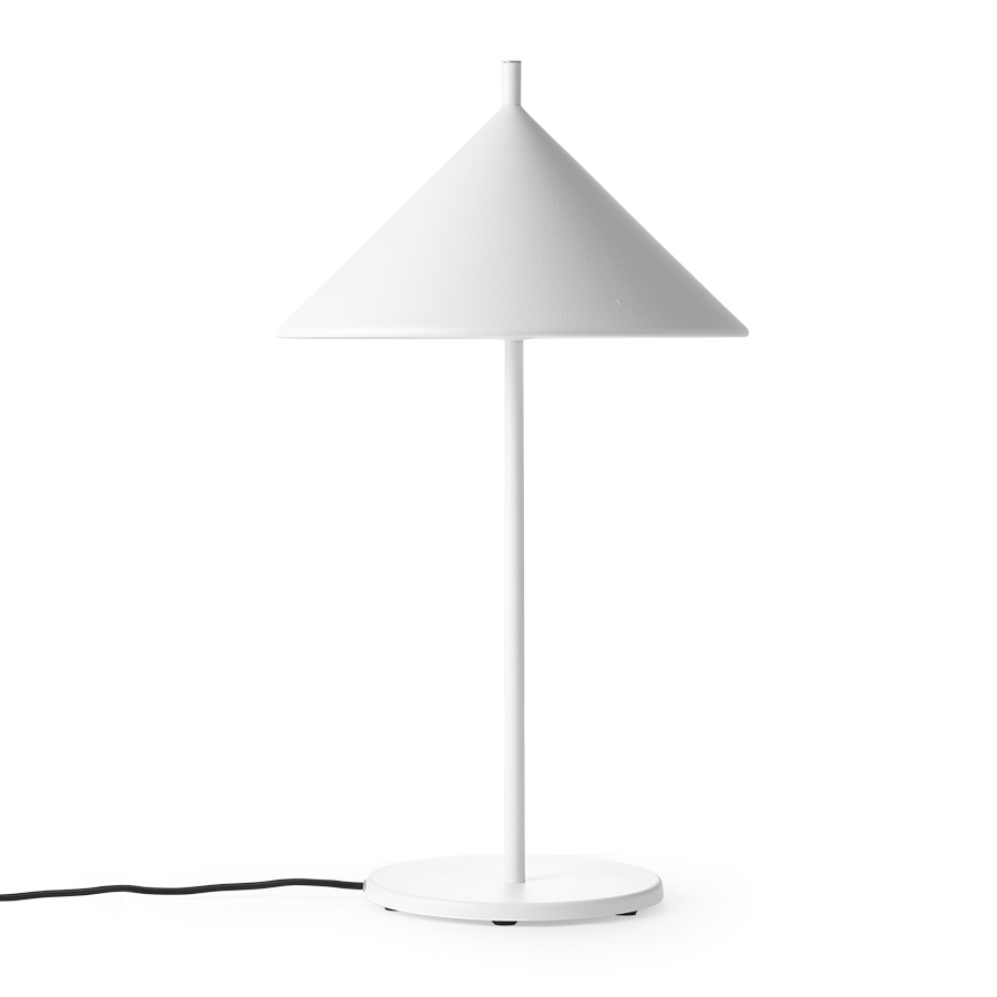 white metal table lamp