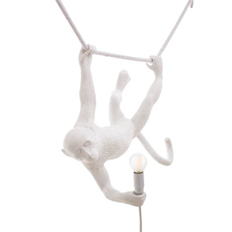Seletti Hanging lamp Monkey Swing white plastic 59x40x44cm
