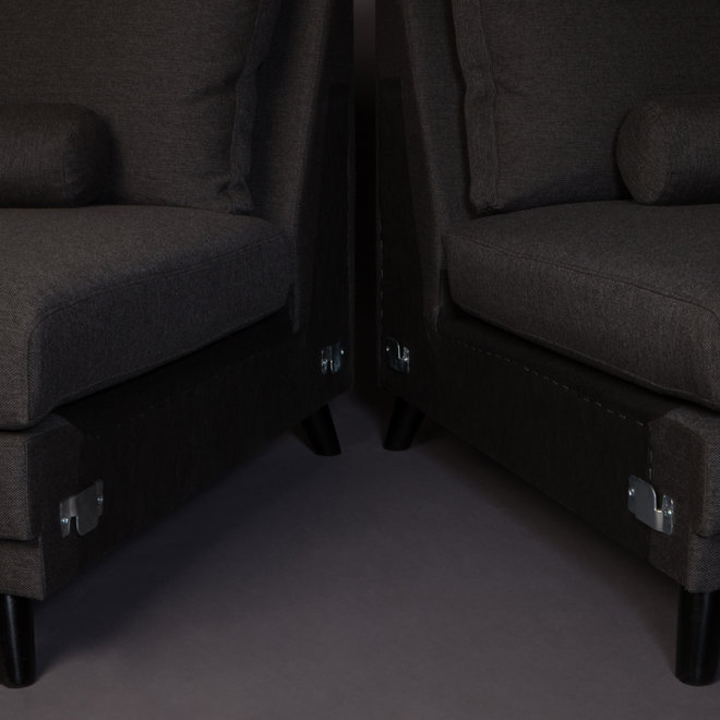 Sofa Linde 3.5-seater dark gray textile 254x101x86cm