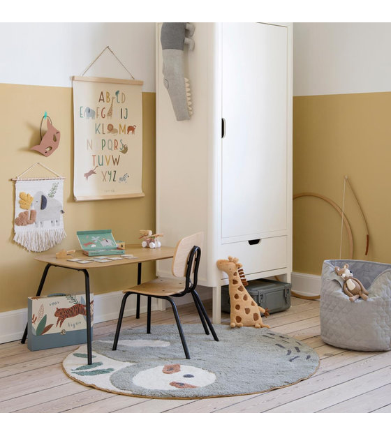 Sebra Teppich Faultier Lacey Grauer Baumwolle O120cm Wonen Met Lef