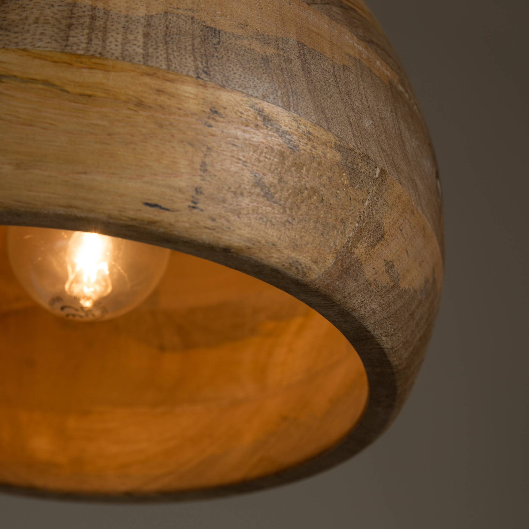 Hanglamp Woody bruin hout Ø18x115cm wonenmetlef.nl