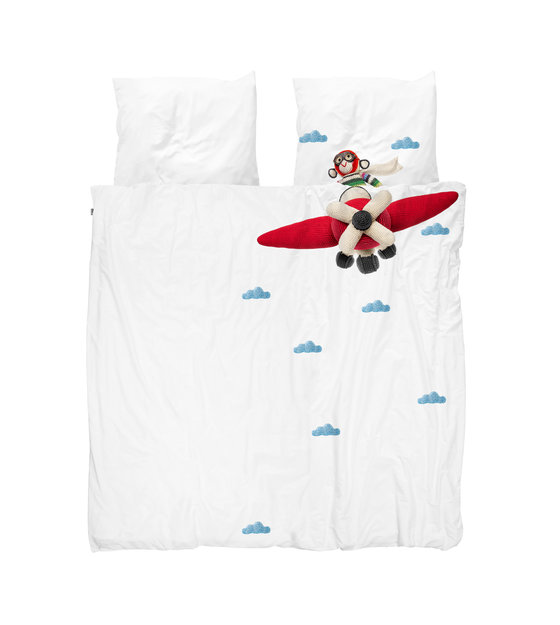 Snurk Beddengoed Duvet Cover Airplane Monkey Multicolour Cotton