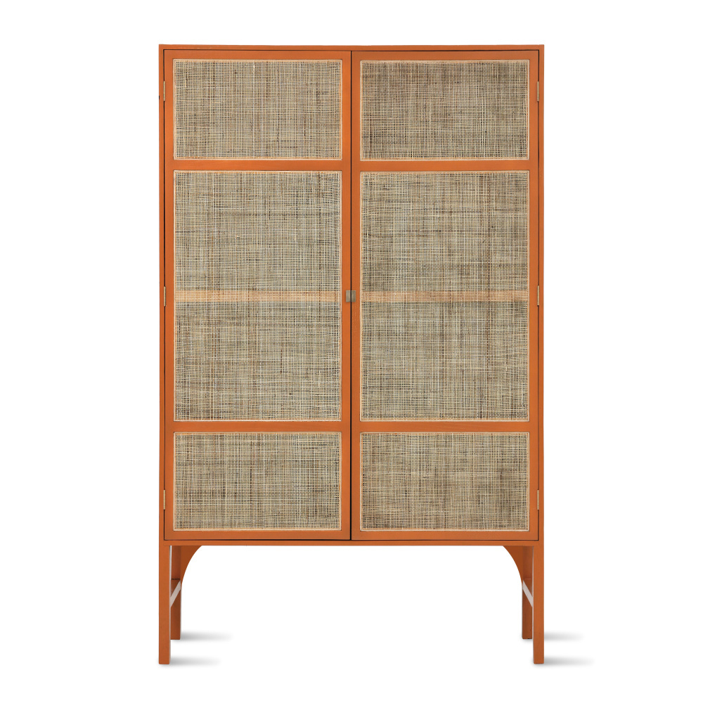 HKliving Cupboard Retro bing with shelves orange Sunkai wood