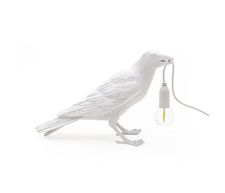 Seletti Lampe de table Bird attendant blanc extérieur 33.5x11.5x10.5cm