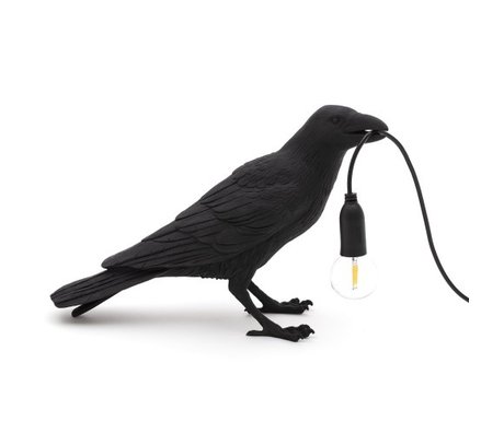 Seletti Lampe de table Bird Waiter noir 29,5x12x18,5cm