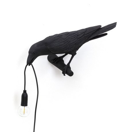 Seletti Wall lamp Bird looking left black 32.8x14.5x12.3 cm