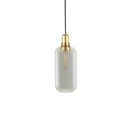 Normann Copenhagen Ampoule à suspension amp verre doré fumé métal L Ø11,2x26cm