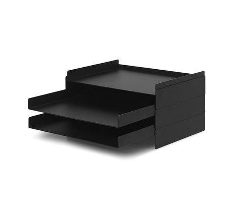 Ferm Living Mailbox Organizer 2x2 schwarz Metall 22,8x28,3x12,7 cm