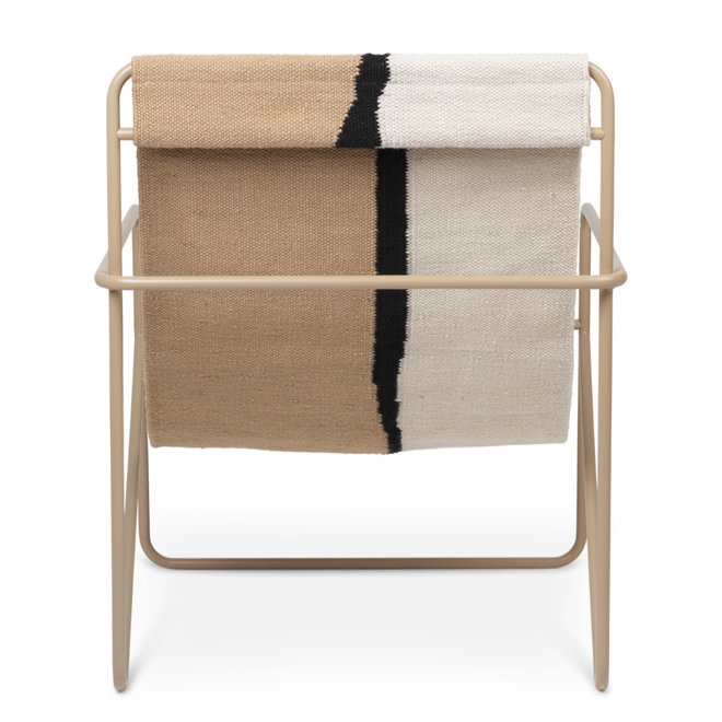 Lounge chair Desert cashmere beige powder-coated steel and fabric seat Soil 63x66.2x77.5cm