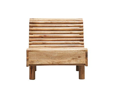 Housedoctor Lounge stoel Wave naturel bruin mango hout 70x83x67cm