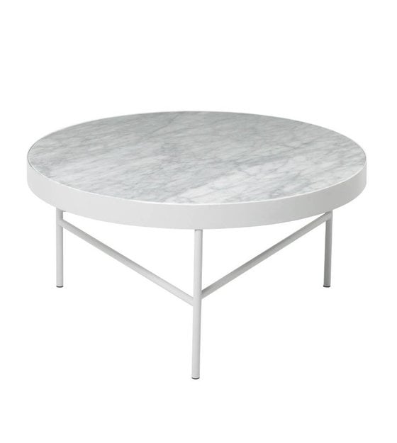 Fonkelnieuw Salontafel Marble wit marmer metaal Ø70,5x35cm - wonenmetlef.nl ZC-42