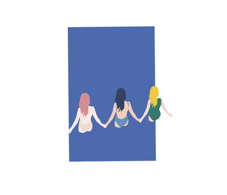 Paper Collective Poster Girls blaues Papier 30x40cm