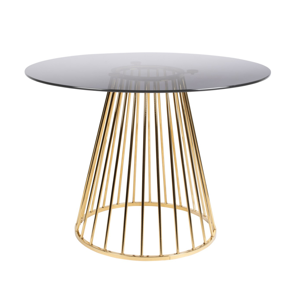 Lef Collections Esstisch Mariel Gold Schwarz Glas Eisen O104x75cm Wonen Met Lef