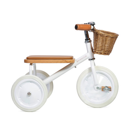 Banwood Kinderfiets Trike wit staal hout 45x35x63cm