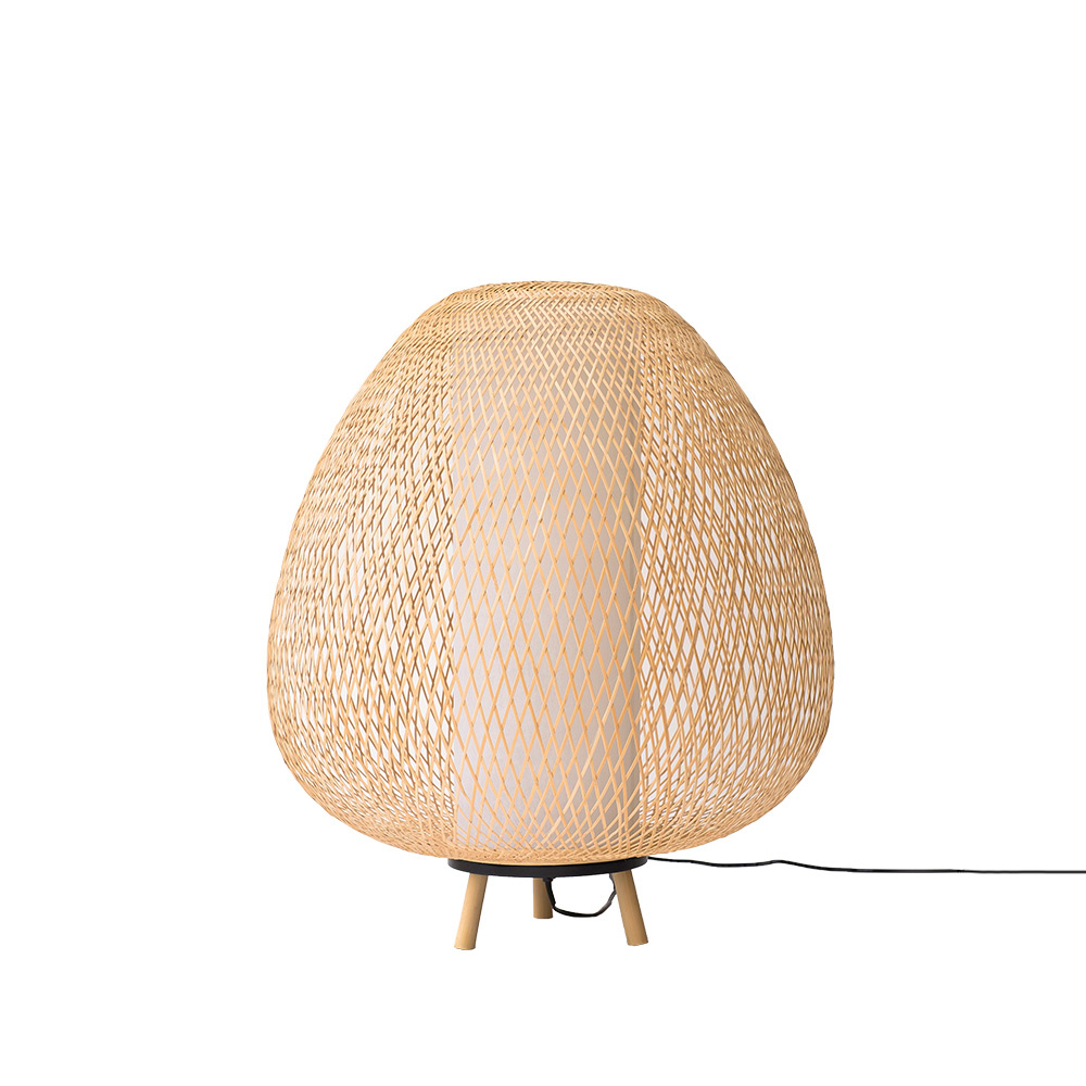 verhaal uitlokken kiezen Vloerlamp Twiggy Egg naturel bamboe Ø60x70cm - wonenmetlef.nl