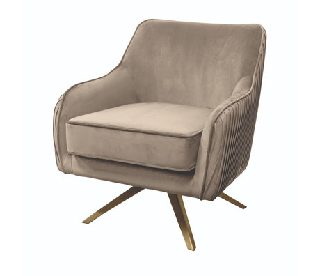 Riverdale Fauteuil Maddy beige marron polyester 82x74x86cm