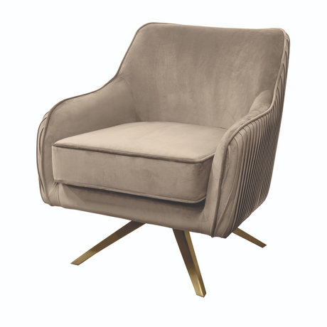 Riverdale Fauteuil Maddy beige marron polyester 82x74x86cm