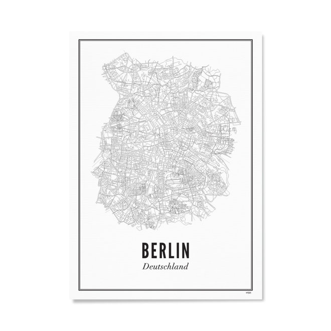 Lui Buitengewoon gemeenschap Poster Berlijn zwart wit papier 50x70cm - wonenmetlef.nl