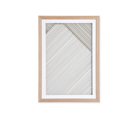 HK-living Kunstlijst Layered Paper B naturel wit papier hout 42x4x60cm