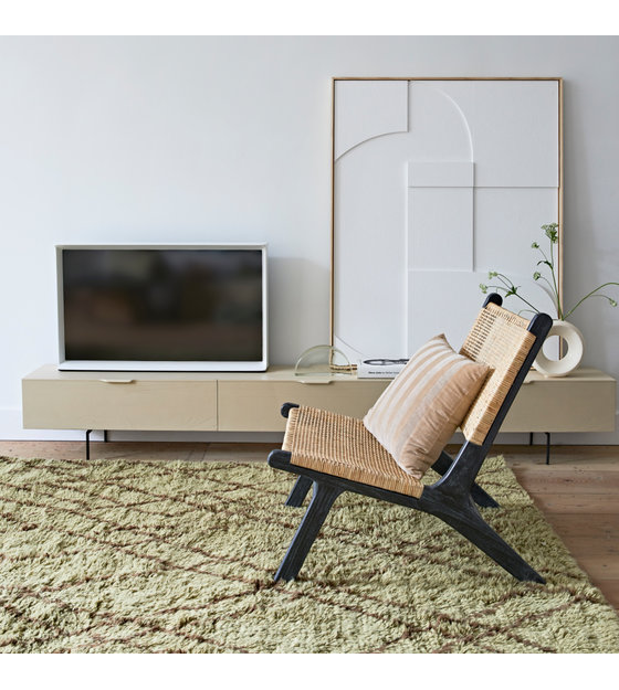 Hou op Frank Horen van TV meubel Wood Grain beige hout 250x30x36cm - wonenmetlef.nl