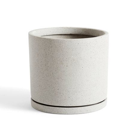 HAY Cache-pot avec soucoupe Cache-pot XXL pierre grise Ø24x22cm