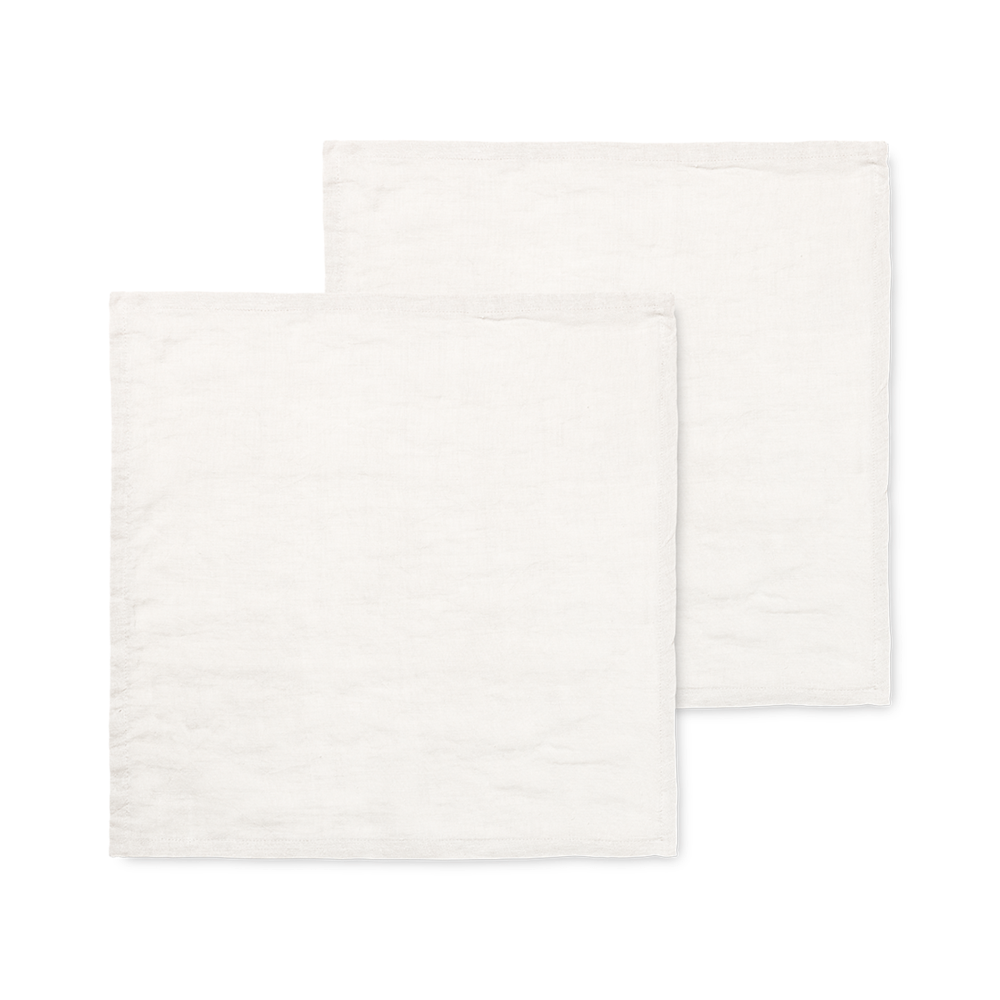 Servet Linen gebroken wit linnen 45x45cm set 2 - wonenmetlef.nl