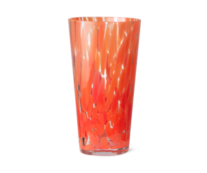 Onderling verbinden Zwart Min Vaas Casca rood mondgeblazen glas Ø12,5x22cm - wonenmetlef.nl