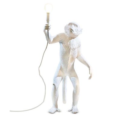 Seletti Lampe de table Le 46x27,5xh54cm en plastique blanc Singe