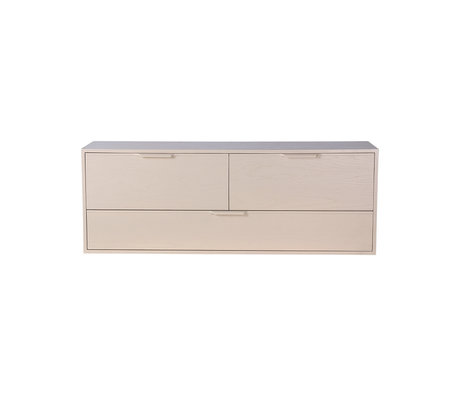 HK-living Module d'armoire élément tiroir D brun sable 100x30x36cm