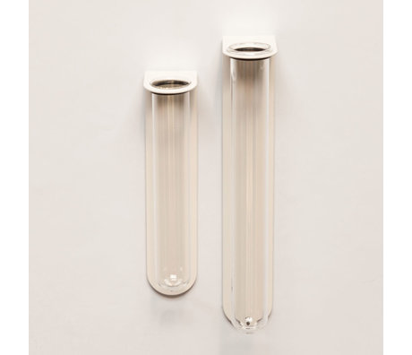 Groovy Magnets Magnetisch Bloemenvaasje Large Wit Glas Gepoedercoat staal 6,1x3,5x21,6cm
