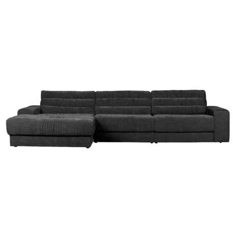 BePureHome Hoekbank Date Vintage Chaise Longue Links Antraciet Polyester 316x162x78cm