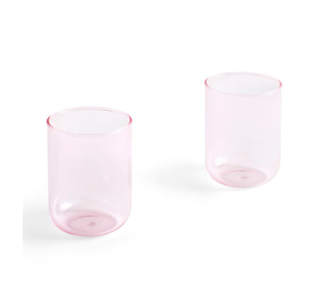 HAY Glas Tint 300ml roze glas set van 2 Ø7x9cm