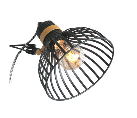 Anne Lighting Wandlamp Klemspot AN 1-L Zwart Goud Metaal 22x22x30cm