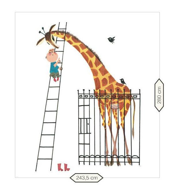 Wonderbaar Behang Giant Giraffe multicolour vliespapier 243,5x280cm RA-49