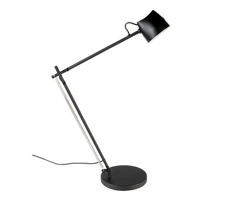 LEF collections Lampe à poser Reinout Acier Laqué Noir 16x38x42cm