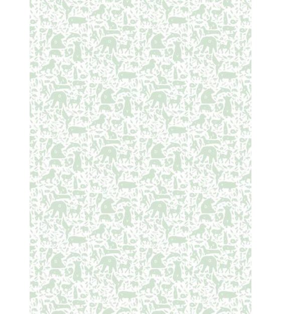 Kek Amsterdam Tapete Grun Weiss Alphabet Animals 146 1 X 280cm 4m Wonen Met Lef