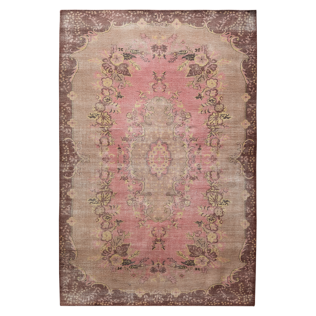HK-living Vloerkleed Knotted Floral Roze Wol 300x200cm