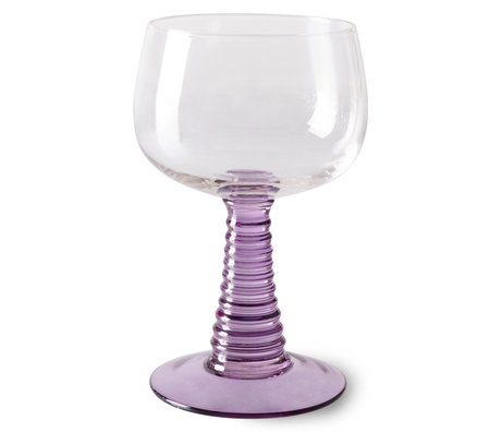 HK-living Weinglas Wirbel lila Glas 8,5 x 8,5 x 13,5 cm hoch