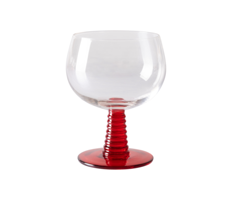 HK-living Wine Glass Swirl Red Glass 12x10x10cm Low