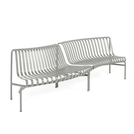 HAY Outdoor Palissade Park Dining Bench In-Out Starters Set Of 2 Light Gray 283x97x80cm