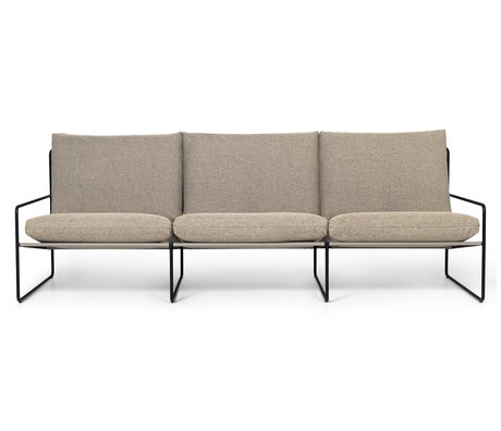 Ferm Living Lounge sofa Desert 3-seater Dolce black dark sand color 233x85x78cm