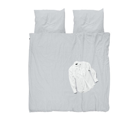 Snurk Beddengoed Duvet cover Fresh Laundry Shirt gray white cotton 200x200/220cm